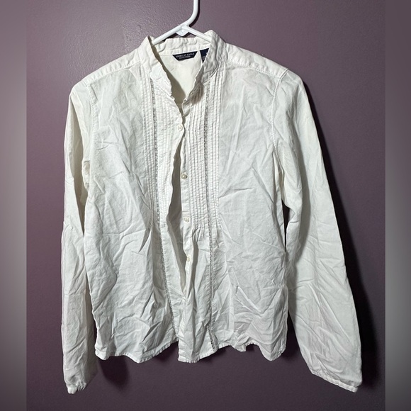 American Eagle Outfitters Tops - American Eagle Outfitters Cream Button-Up Shirt